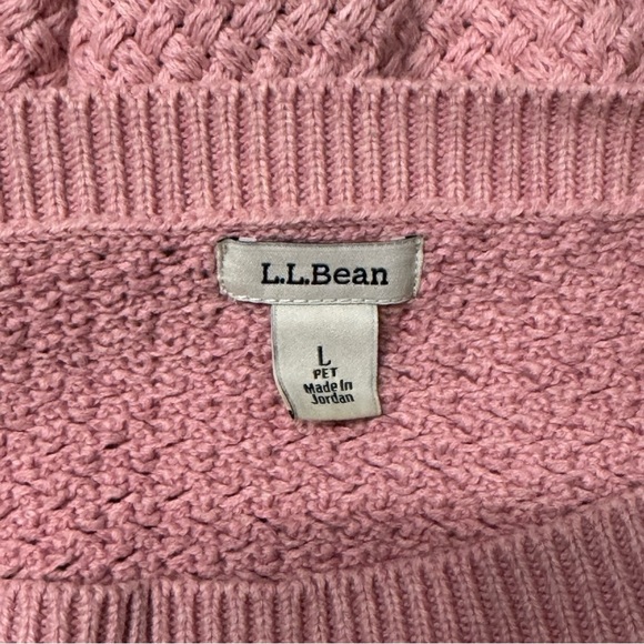 LL Bean Basketweave Sweater Boatneck Pink - Picture 4 of 6
